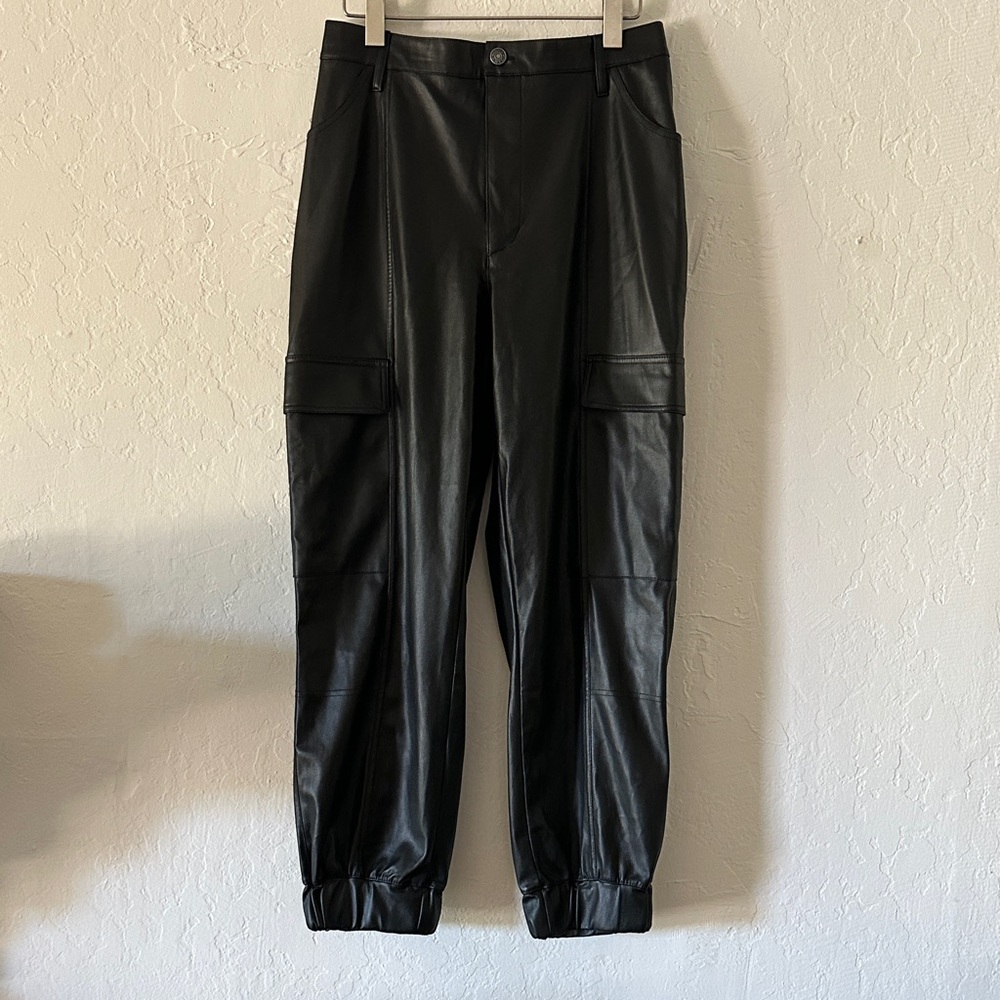 Madden‎ NYC Black Faux Leather Joggers